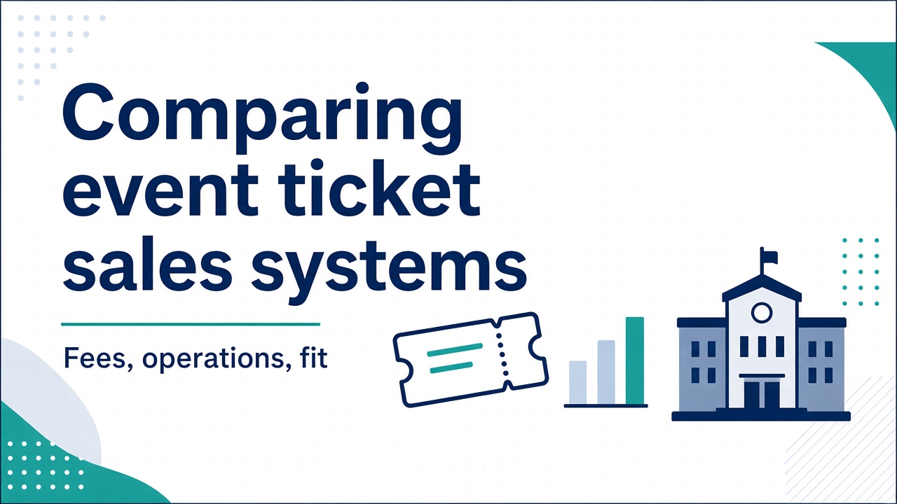 Comparing event ticket sales systems — fees, operations, and fit