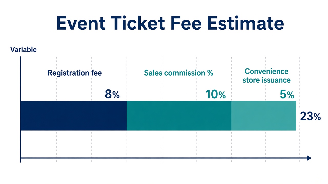 Event ticket sales fee estimate illustration