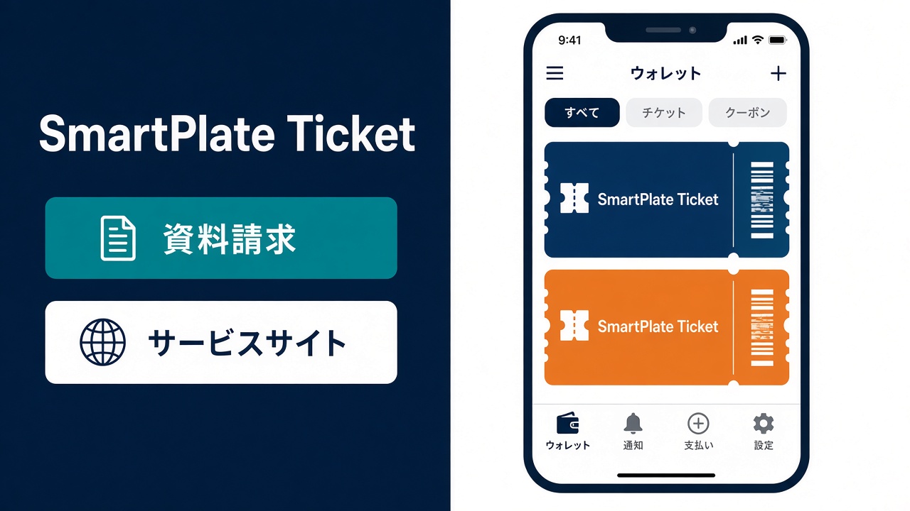 SmartPlate Ticket サービスサイトと資料請求の案内