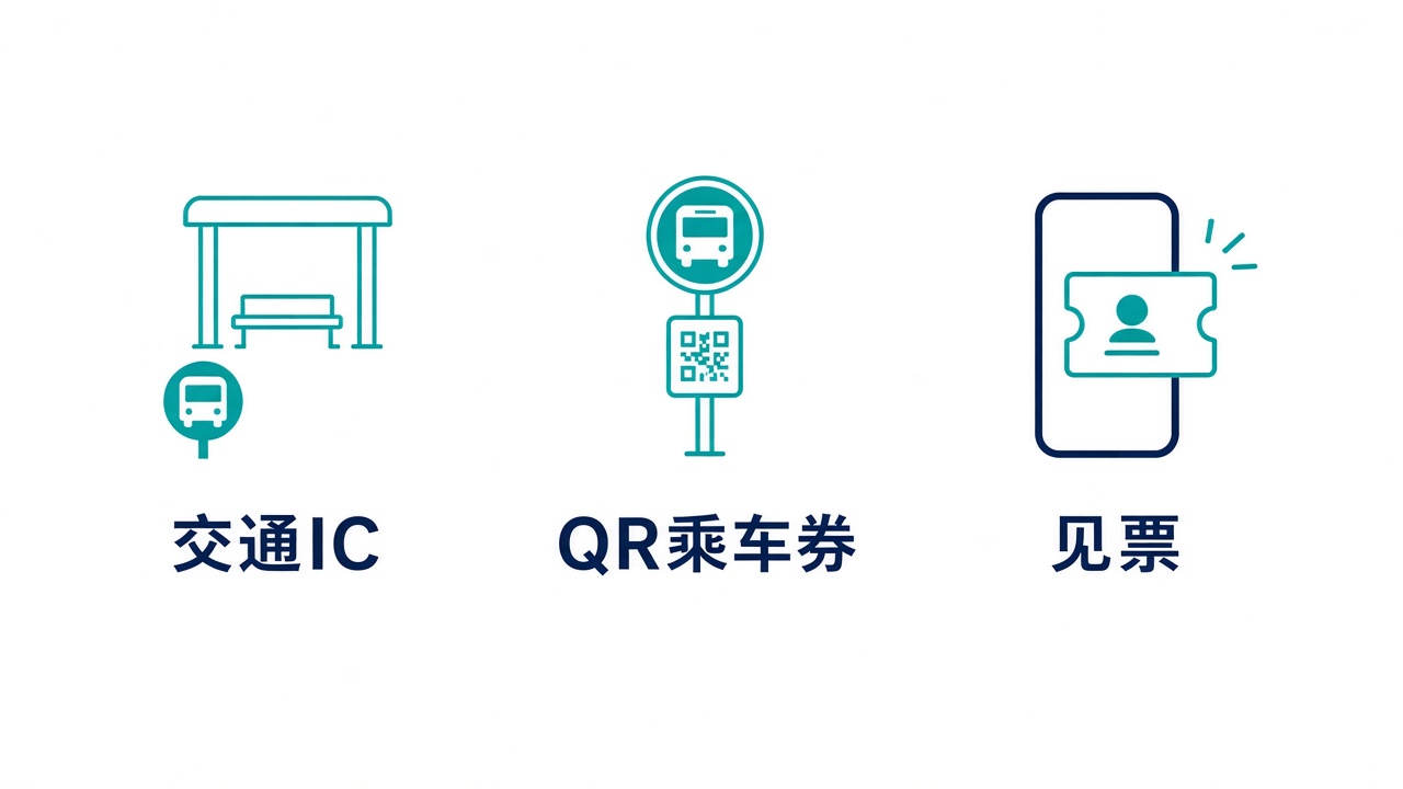 巴士乘车券利用确认（交通IC·QR乘车券·见票）