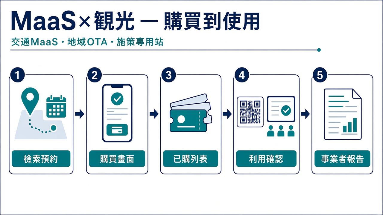MaaS 觀光票務 — 從購買到使用的流程