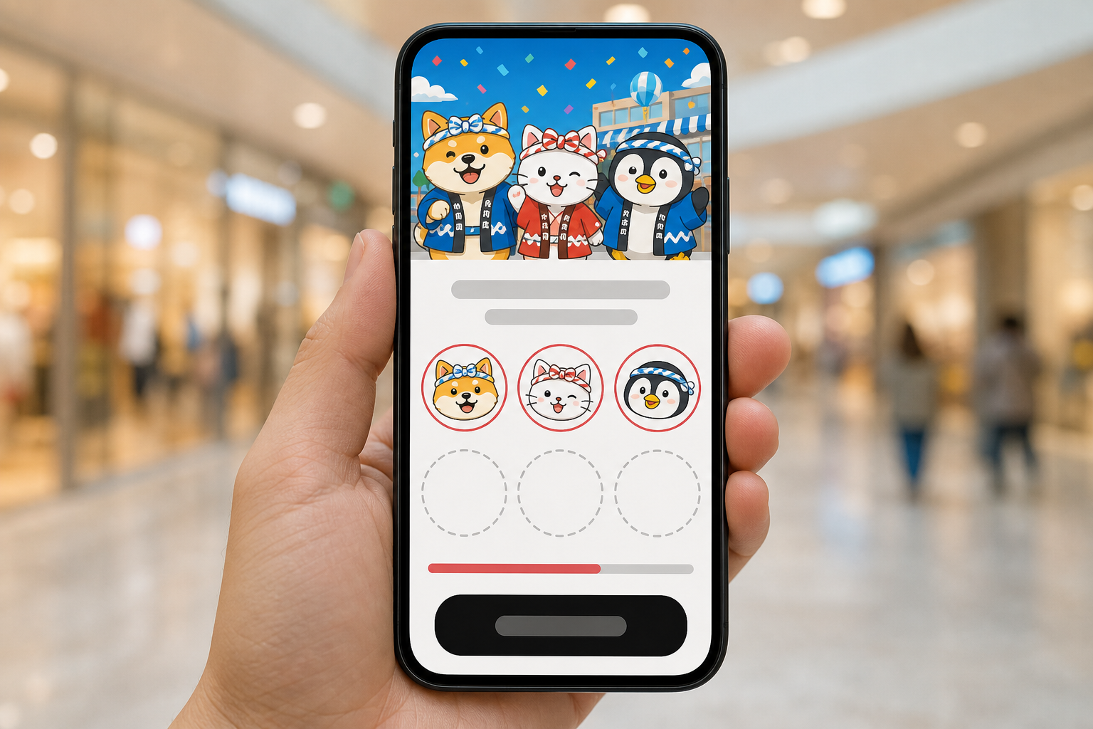 施策ごとのスタンプラリー画面を見る利用者のイメージ